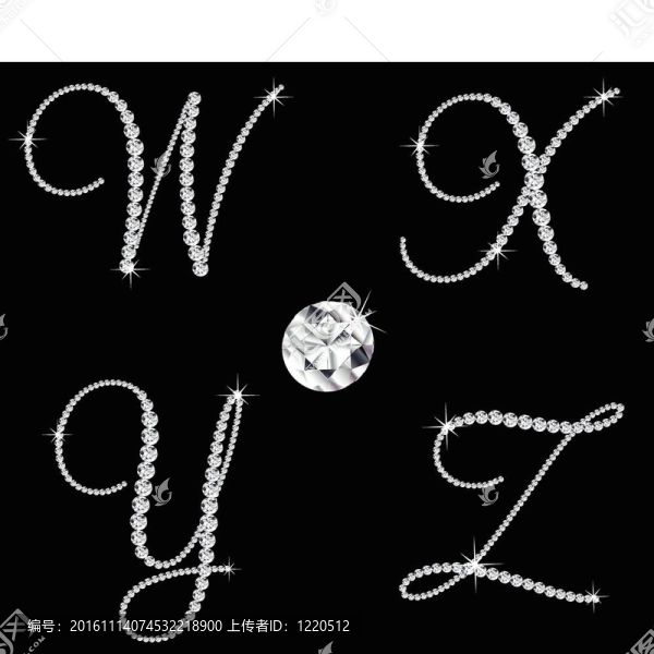 優(yōu)雅的鉆石字母。向量集7