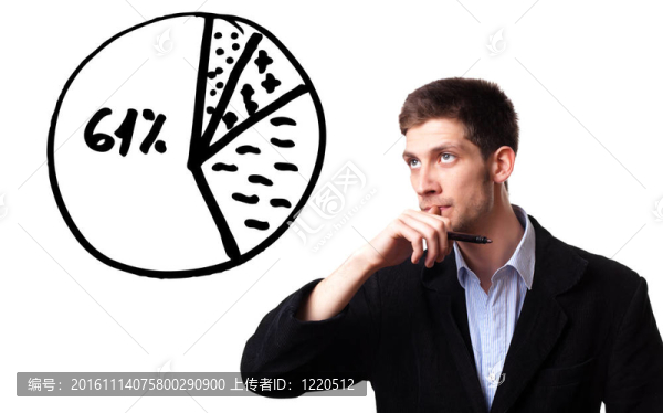 在白板上銷售利潤(rùn)增長(zhǎng)的商人