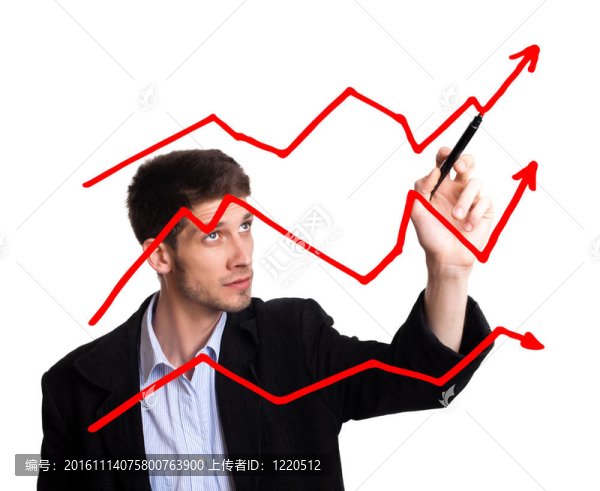 商家在白板上繪制圖表