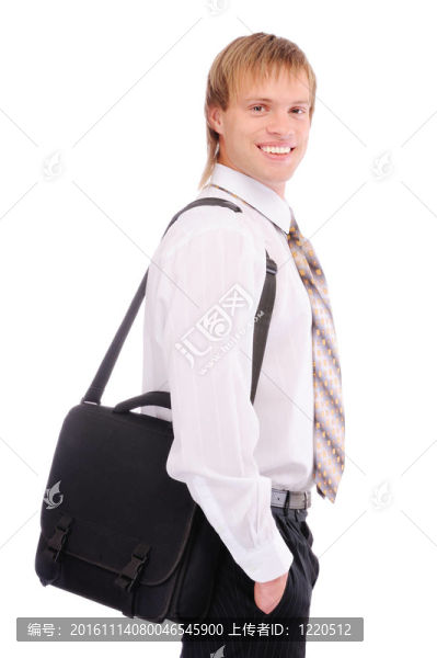 精明帥氣的商人面帶微笑