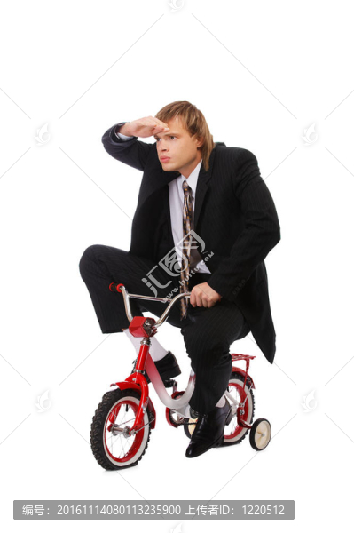 在幼稚的自行車商人