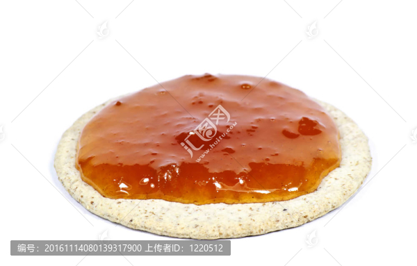 頂部有果醬的鹽餅干