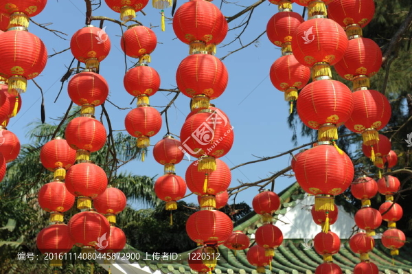喜慶的中國紅燈籠裝飾