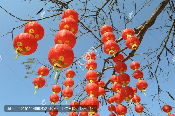 喜慶的中國紅燈籠裝飾