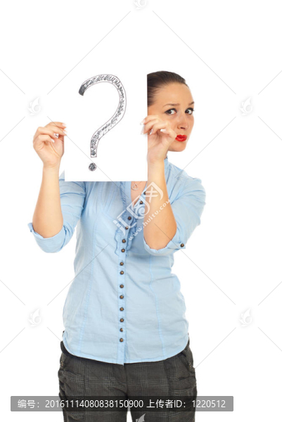 婦女持問(wèn)號(hào)