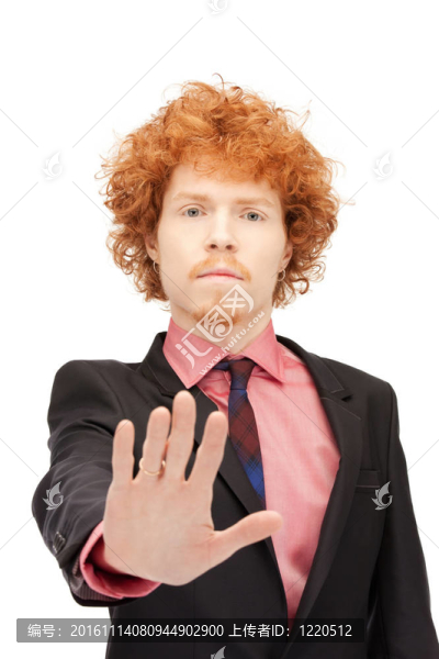 男子停止手勢