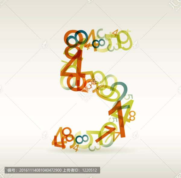 由彩色數(shù)字制成的五號