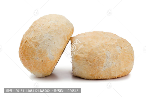在白色背景上的面包
