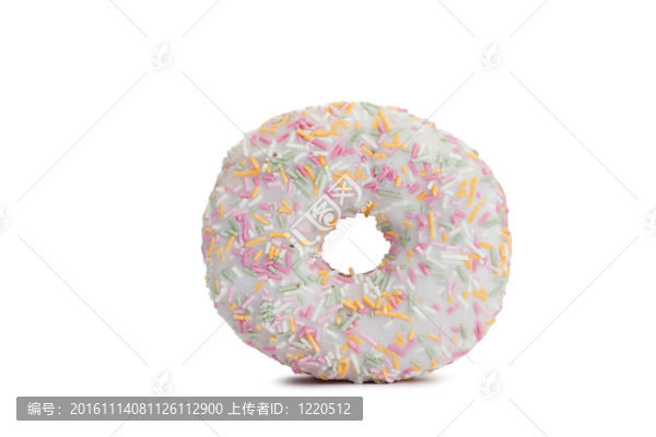 粉紅色的冰炸圈餅覆蓋灑分離
