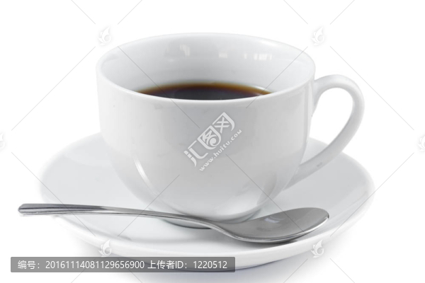 一杯用勺子和碟子的咖啡