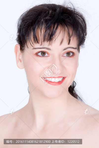 美麗的臉上的魅力妝