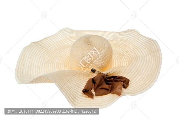 白色背景上的夏日帽子