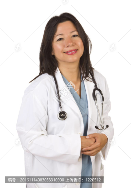 有吸引力的西班牙裔醫(yī)生或護(hù)士