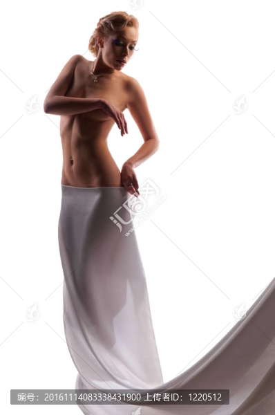 孤立的背景下的女人