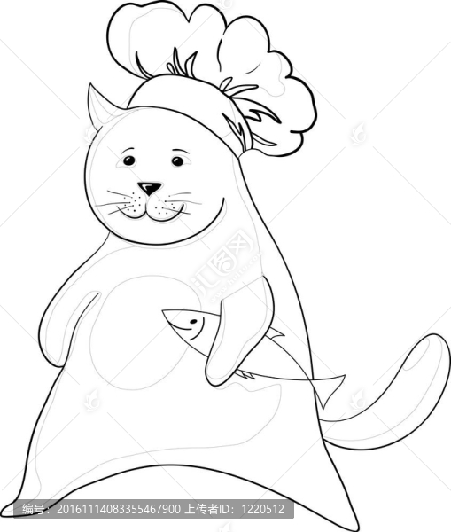 貓與魚；輪廓