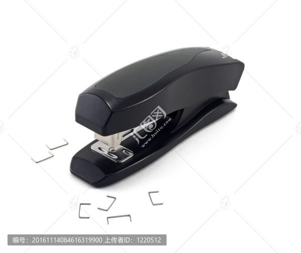 孤立在白色背景黑色的訂書機(jī)