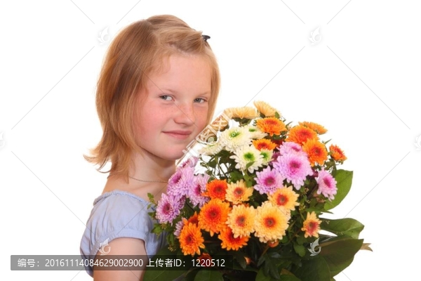 女孩與花