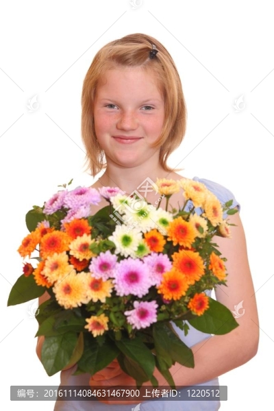 女孩與花