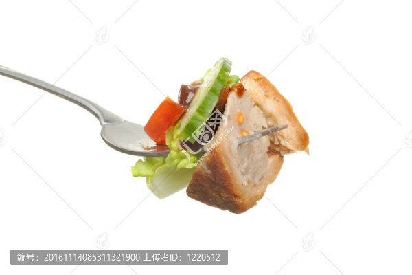 叉子上的豬肉餡餅