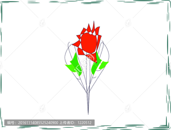 紅色花的插圖