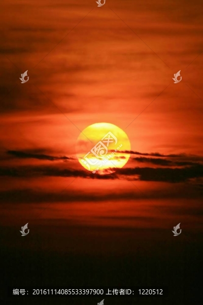 天空的太陽和紅葡萄酒