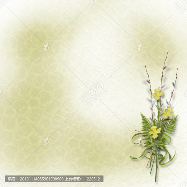 邀請(qǐng)或祝賀與柳水仙束卡