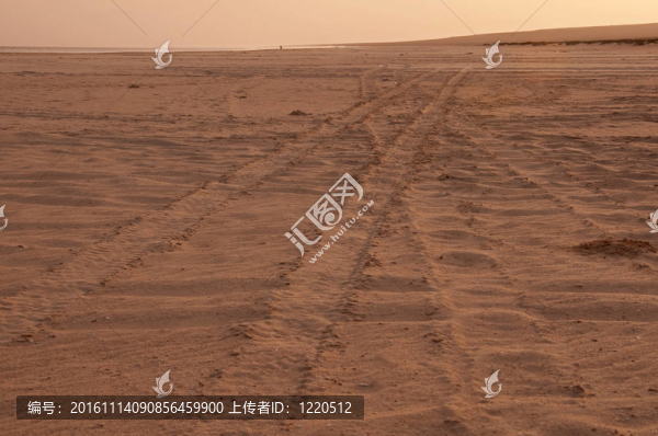 輪胎在沙灘上的痕跡