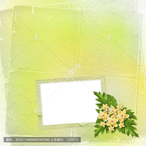 邀請或祝賀的蘭花和樹枝卡