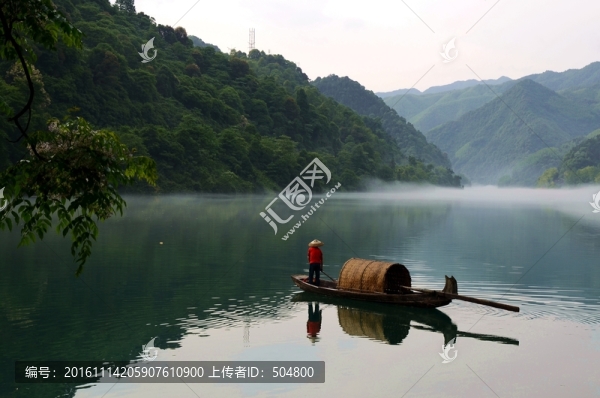 小東江,漁船,晨霧