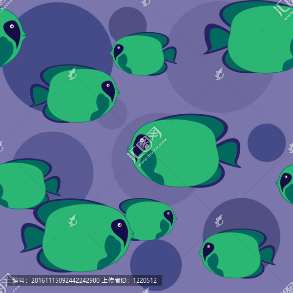 無縫綠色的魚