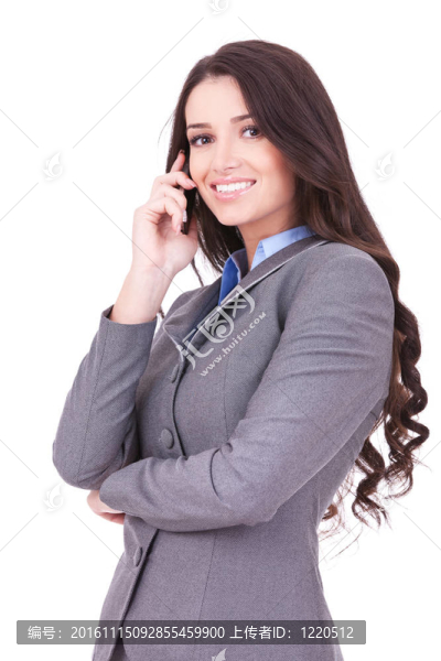 商務(wù)女人在電話里交談