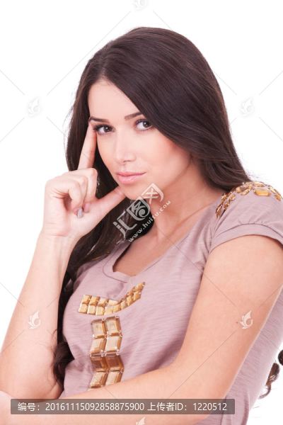 一個年輕的思想女人的畫像