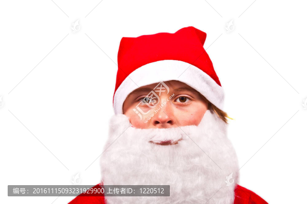 打扮成圣誕老人的男孩