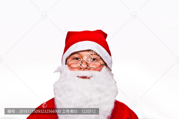 打扮成圣誕老人的男孩