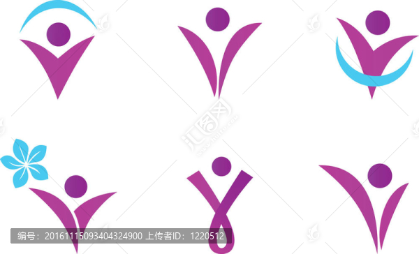 抽象的女性圖標(biāo)隔離在白色-粉紅色