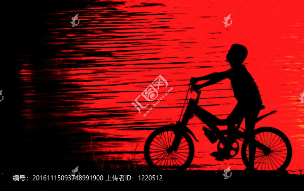 男孩在BMX剪影背景