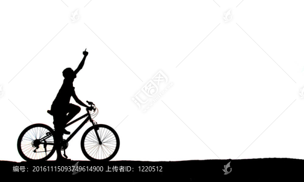山地自行車(chē)的人的剪影