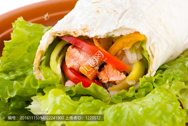煎餅鮭魚(yú)；辣椒和番茄