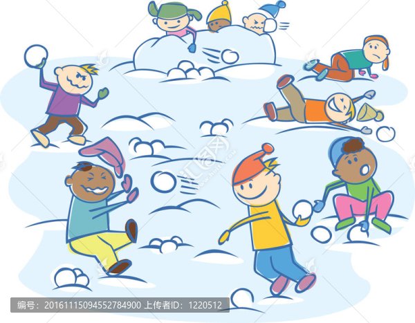 孩子們玩雪球隔離