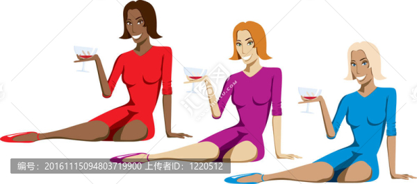 婦女與玻璃酒