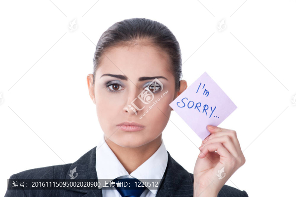 女人拿著紙條說(shuō)對(duì)不起-匯圖網(wǎng) www.fosd68.com 女人拿著紙條說(shuō)對(duì)不起