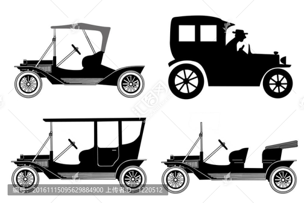 白色背景上的復古車