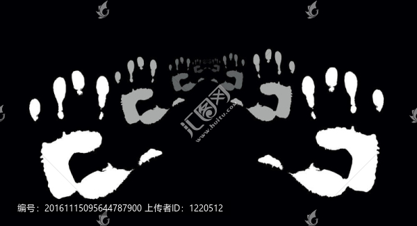 白色黑色手印。我