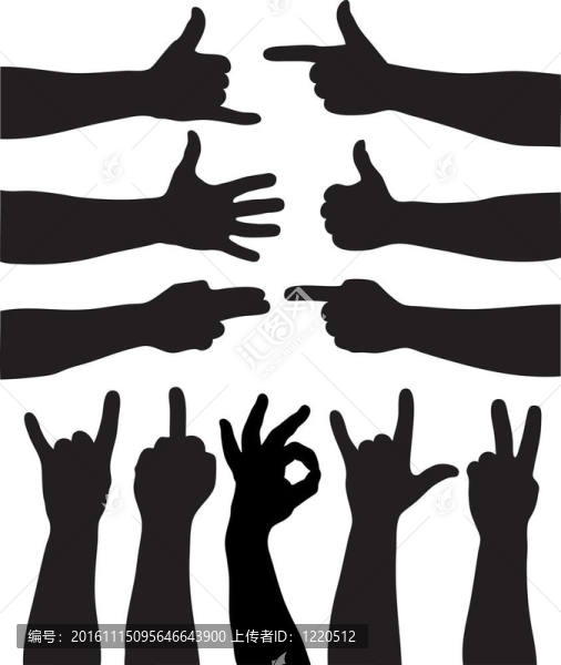 白色黑色手印。我