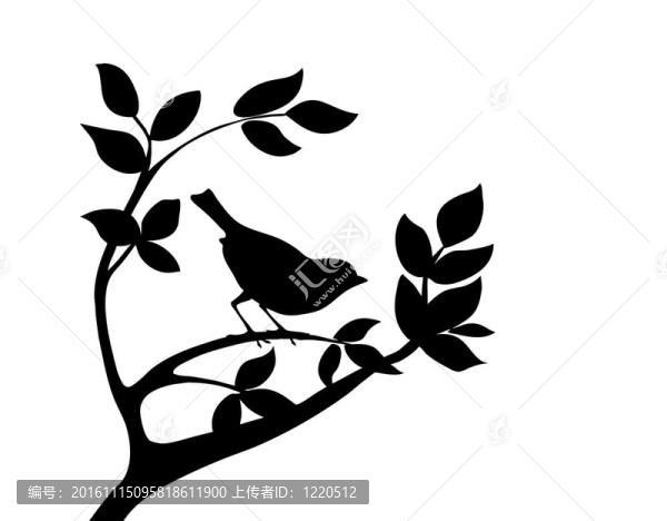 樹上的剪影鳥