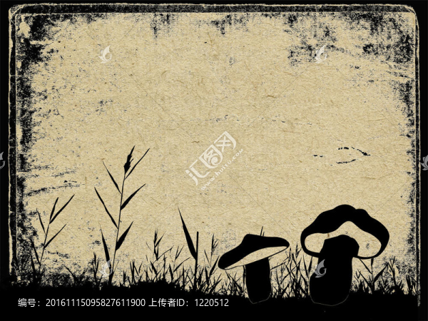 在對(duì)垃圾背景草蘑菇