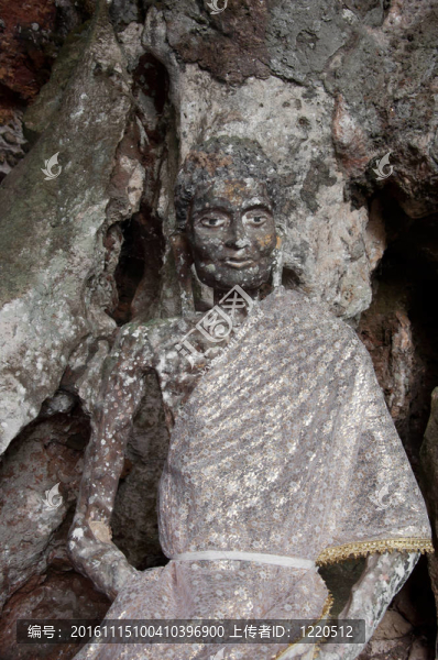 在雅拉寺石窟古代佛像；泰國(guó)