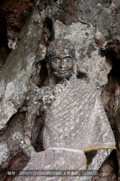 在雅拉寺石窟古代佛像；泰國(guó)