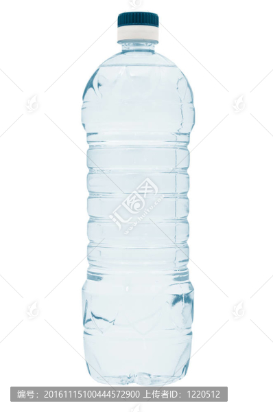 純礦泉水的藍(lán)色塑料瓶。白色背景中分離