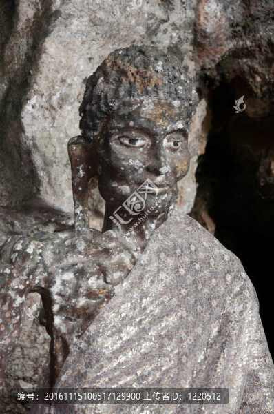 在雅拉寺石窟古代佛像；泰國(guó)